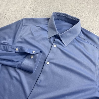 Ministry Of Supply Apollo Sport Button Shirt Long Sleeve Men Small Standard Blue