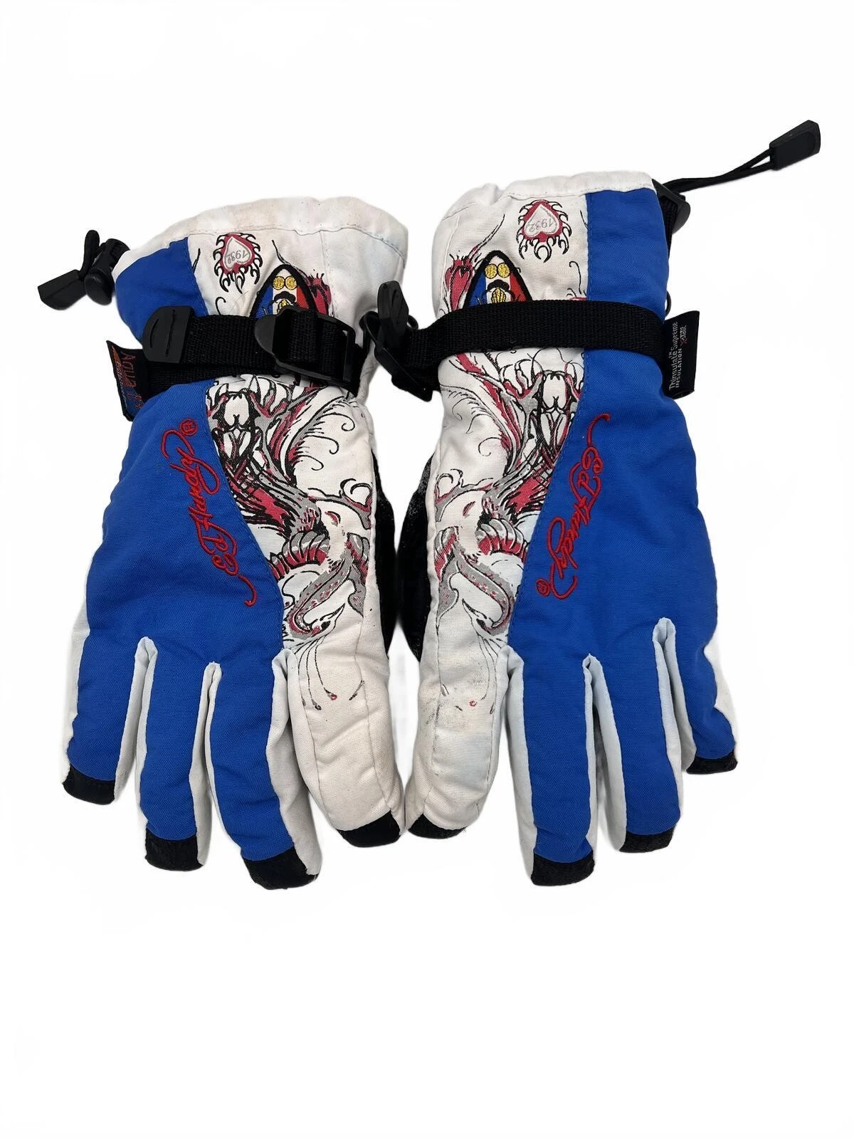 Ed Hardy Aqua E4 Waterproof Ski Snow Gloves Y2K Tattoo Art S/M Womens
Opens in a new window or tab