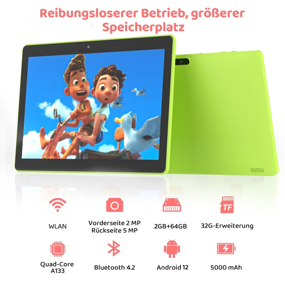10,1" Kinder Tablet Android 12 2GB RAM 64GB SSD Dual Kamera WiFi 5000mAh Google - Bild 3 von 4