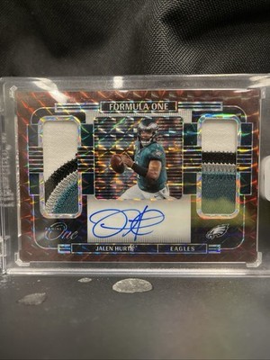2021 Panini Formula One Bronze Jalen Hurts Dual Patch On Card Auto /10 Eagles