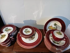Vintage Burgundy Chateau France Dinnerware