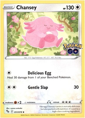 Chansey 51/78 - UnCommon - Pokemon Go 2022