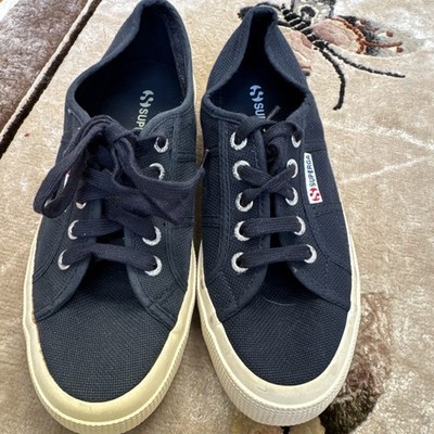 *Superga Cotu Classic Unisex Sz 7 Women s 5 1/2 Men Lace Up Sneakers Navy