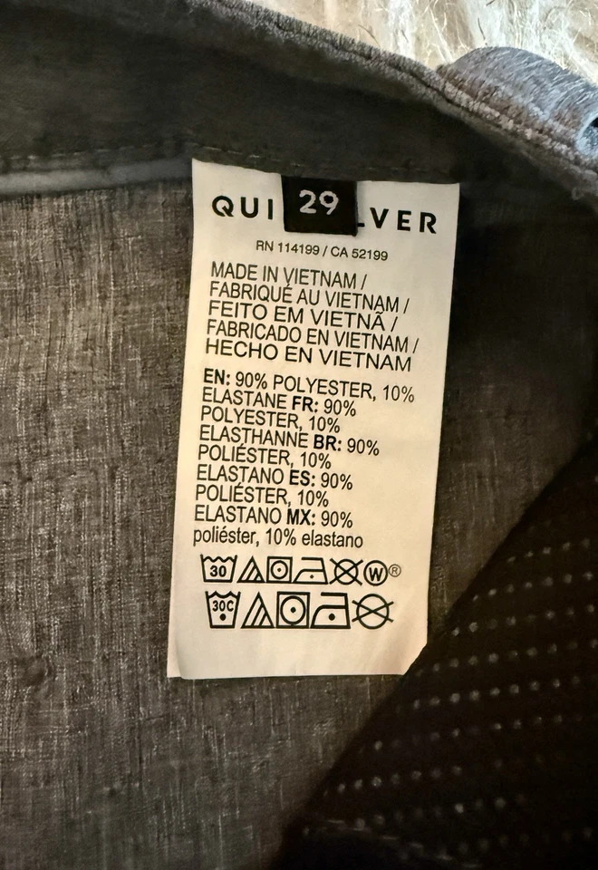 Quicksilver Amphibian Hybrid Shorts Dark Gray Men’s Stretch Chino Dry Surf Sz 29 - Image 4 of 4