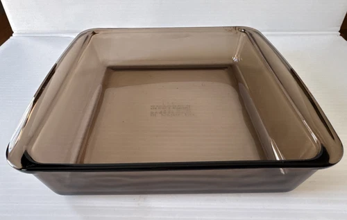 Vintage Pyrex Visions Amber Glass Casserole Dish #222 21x21x5 CM Square