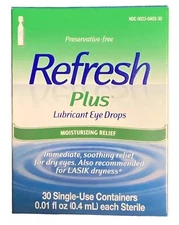 REFRESH Plus Lubricant Eye Drops-30 Vials*Exp 5/2026