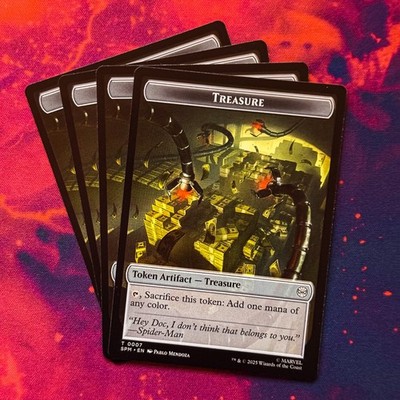 4x Treasure Token MTG T 0007 Marvel's Spider-Man Spiderman Spider Man ARTEFAKT S