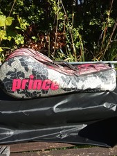 PRINCE RACKET BAG PLUS 4 SQUASH RACKETS  STORAGE MARKS NEVER USED