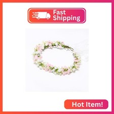 Yili Maizi Babys Breath Girl Pink Flower Crown Artificial Floral Headband Headpi