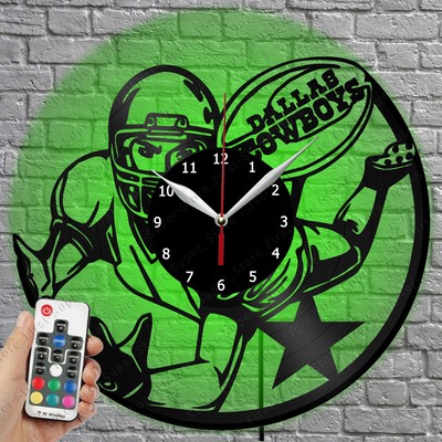 LED Clock Dallas-Cowboys Vinyl Record Wall Clock Led Light Wall Clock 2673