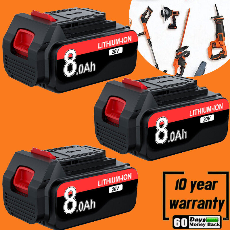 20V BLACK+DECKER LBXR20 8000mAh Lithium Battery for LBX20 LCS120 Models  
