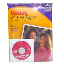 Kodak Picture Paper Soft Gloss Ink Jet 8.5  x 11  -10 Sheets With CD -NEW