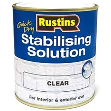 Rustins Quick Dry Stabilising Solution Clear 500ml Binds & Seals Powdery Surface