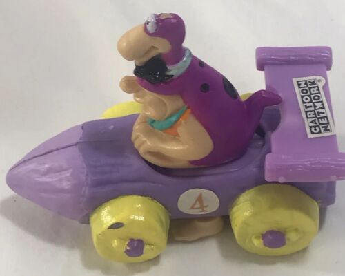 Coche de carreras vintage Fred Flintstones dinosaurio dinosaurio comida para niños colección Htf - Imagen 1 de 4