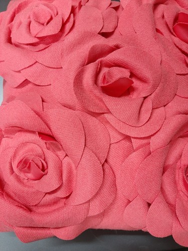 BRAND NEW MY HOUSE Coral Felt Flowers Scatter Cushion - Picture 3 of 4