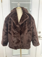 The Get Women's Faux Fur Jacket, Brown, Xl
