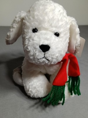 Jerry Elsner Christmas Puppy Dog w/Scarf Plush Velvet Touch Collection - Rare
