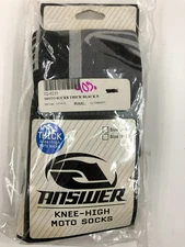 New Answer Racing Knee Sock Gray/Black Size 5-9 Thick