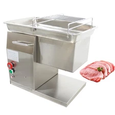 110V Stainless Steel Commercial Meat Cutter Machine with 10mm Blade 200Kg/h 650W