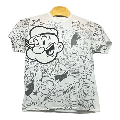 Liquid Blue POPEYE THE GREAT GAZOOKUS Short Sleeve White T-Shirt Size Large