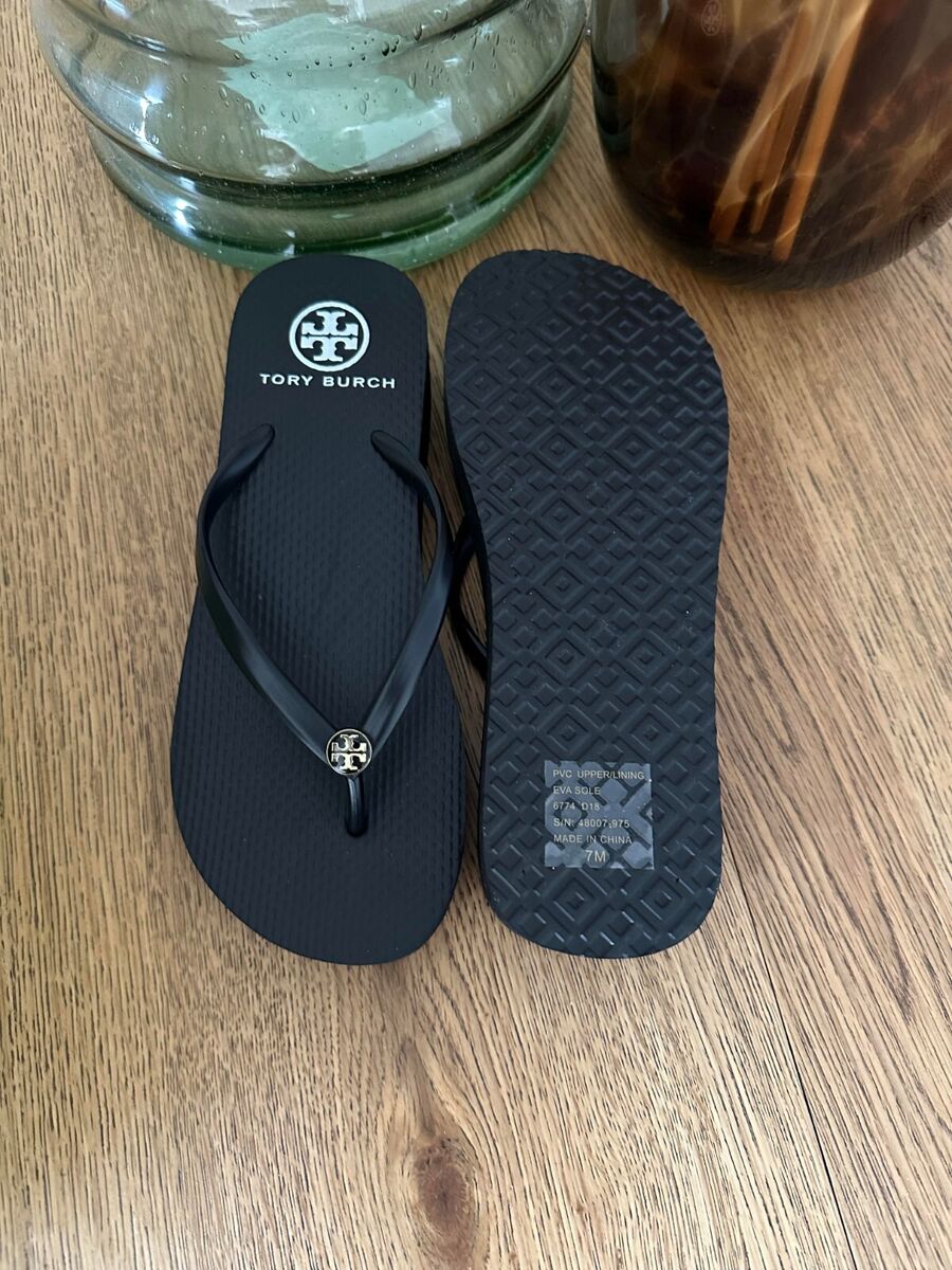 TORY BURCH Wedge Flip Flops 7 Black Thin Strap Sandals | eBay TORY BURCH Wedge Flip Flops 7 Black Thin Strap Sandals | eBay