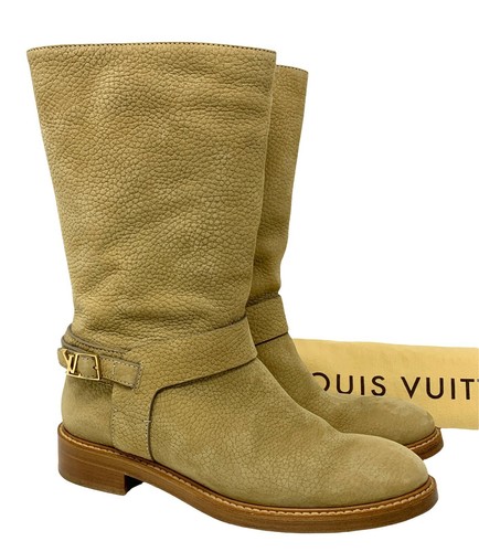 LOUIS VUITTON LV Logo Ankle Boots #37.5 