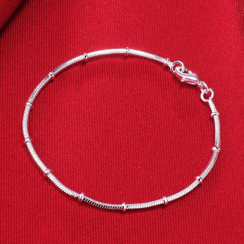 925 Sterling Silver Jewelry Set with Snake Chain Bracelet Necklace for Gift - Picture 12 of 24
