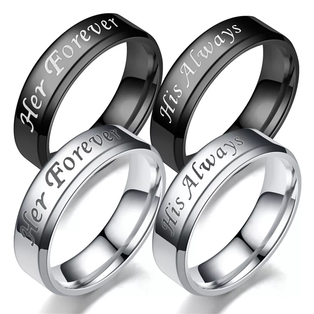 His Always Her Forever Couple Ring Titanium Steel Wedding
