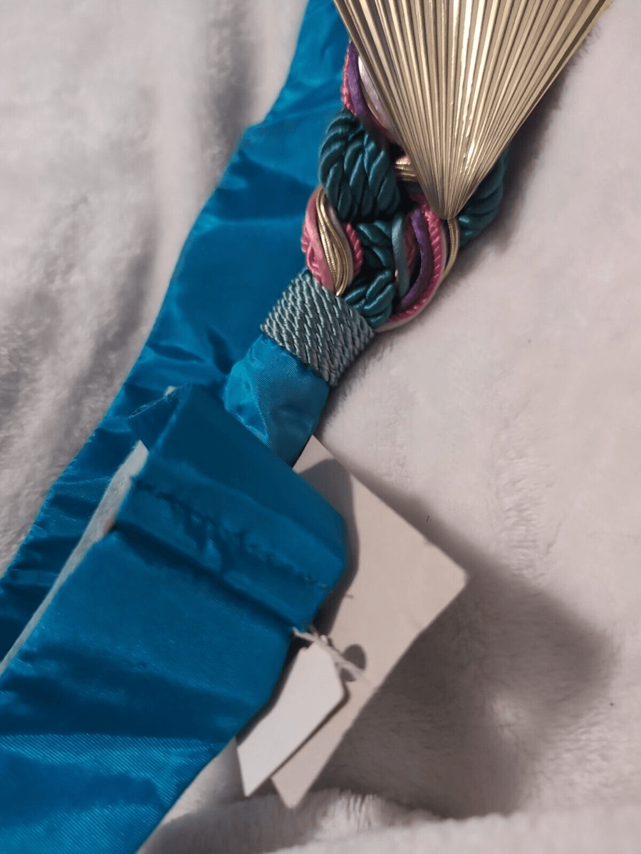 Anthony Alexander Belt Teal Blue Satin With Woven Strings  display picture 1