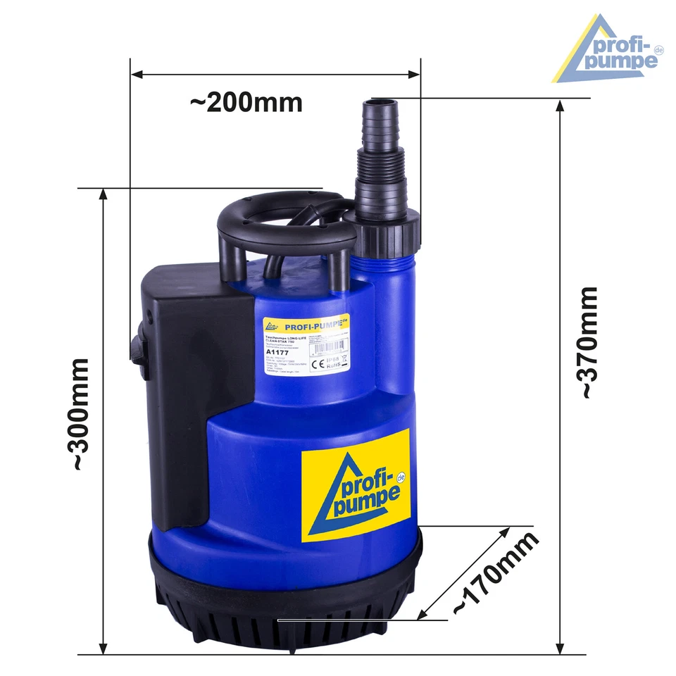 TAUCHPUMPE GARTENPUMPE KELLERPUMPE FLACHSAUGEND SCHACHTPUMPE WASSERPUMPE 400/750 - Bild 2 von 4