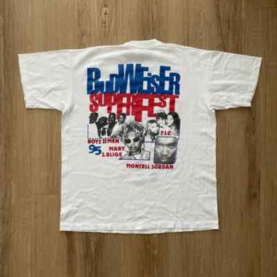 Vintage 1995 Budweiser Superfest T-Shirt Sz XL TLC Boyz II Men 