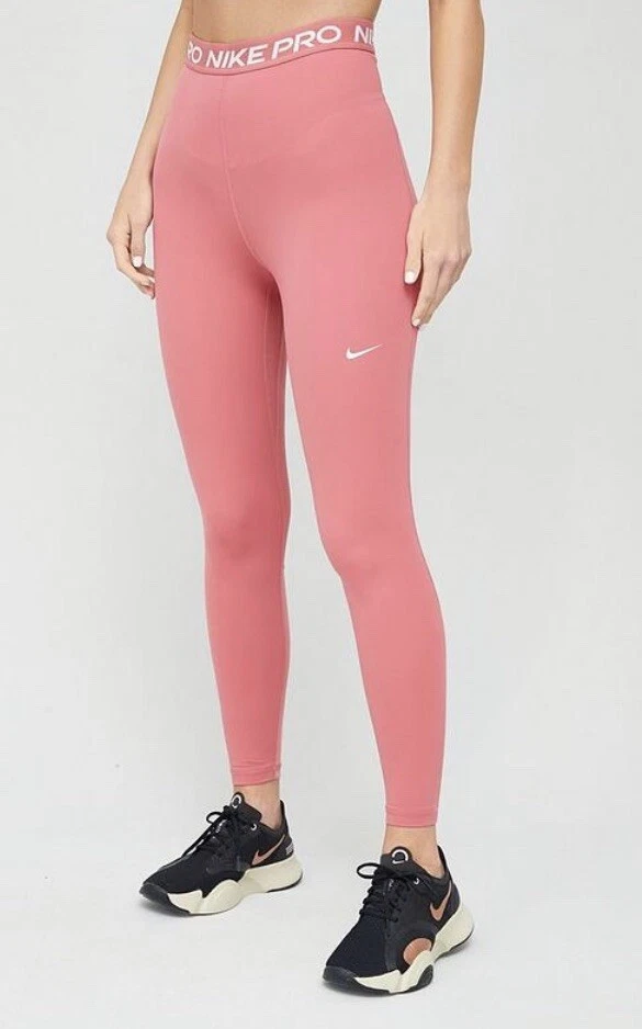 Nike Pro Training Pink Leggings 365 7/8 High Rise Gym Workout