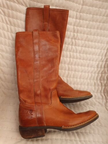 Girls Brown Leather Cowboy Boots Size 12.5 uk 31 Eu - Picture 1 of 5