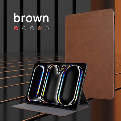 For iPad 7th 8th 9th 10th 11th Gen A16 Pro 11'' M5 Leather Flip Stand Case Cover