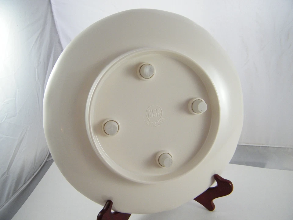 NSF ACME PLASTICS 12"  WHITE SERVING TRAY / PLATTER WITH RUBBER FEET SKU #184154 - Image 3 of 4