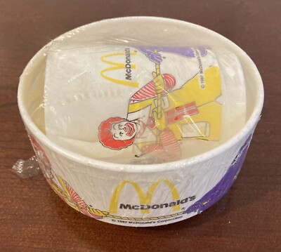 1987 McDonald's Cup & Bowl Sealed But The Seal Is Broken. 36 Years