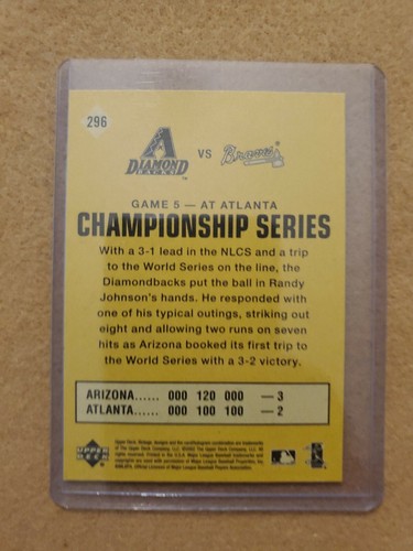 Randy Johnson 2002 Upper Deck Vintage Arizona Diamondbacks #296 - Picture 2 of 2