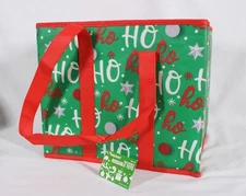 SKILCRAFT COLLAPSIBLE TOTE CHRISTMAS THEMED POLYPROPYLENE SHOPPING BAG NEW W/TAG