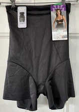 Naomi & Nicole Women's Inside Magic Hi-Waist Brief Shapewear L NEW Black
