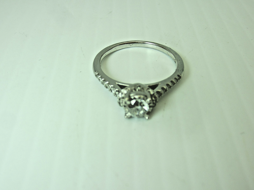 Anillo De Compromiso De Diamante De Oro Blanco De 10k 0.26 Ct 0.43 Ct TW - Imagen 6 de 9
