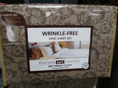 JCPenny EXPRESSLY SOFT COLLECTION KING SHEET SET 800 CT 100% COTTON RETAL 259.00