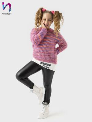 Girls Fashion Leather Leggings Metallic Color Shiny Stretch Skinny