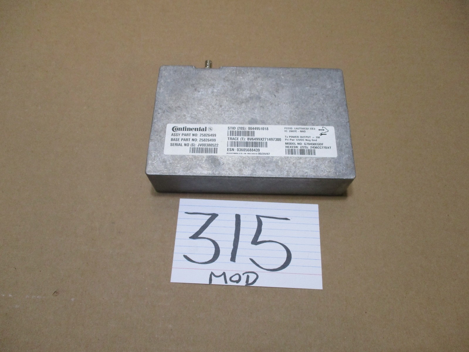 2008 Saab 9-3 GPS Control Module Computer #315-MOD 