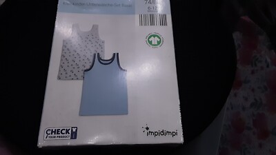 2 Kleinkinder Jungen Unterhemden Gr. 74/80 impidimpi NEU