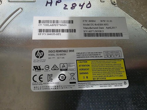 HP Z840 & Others DVD-RW Super Multi DVD Writer 849055-6F3 ships quickly - Picture 3 of 3