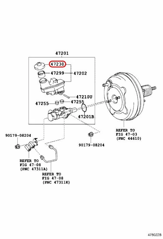 Cilindro de freno maestro depósito tapa Toyota OEM 47230-33072 para Scion Foto 3 de 4