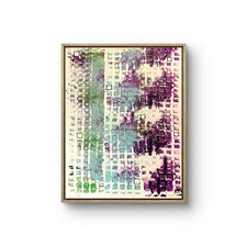 Original Acrylic Painting -Abstract Purple - 11"x14" Signed on Paper Wall Art