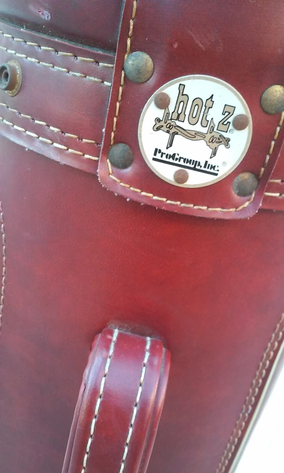 Vintage Hot Z Burgundy Faux Leather Golf Bag Cart/Carry 35” 6 Zip Pockets 6 Way - Image 4 of 4