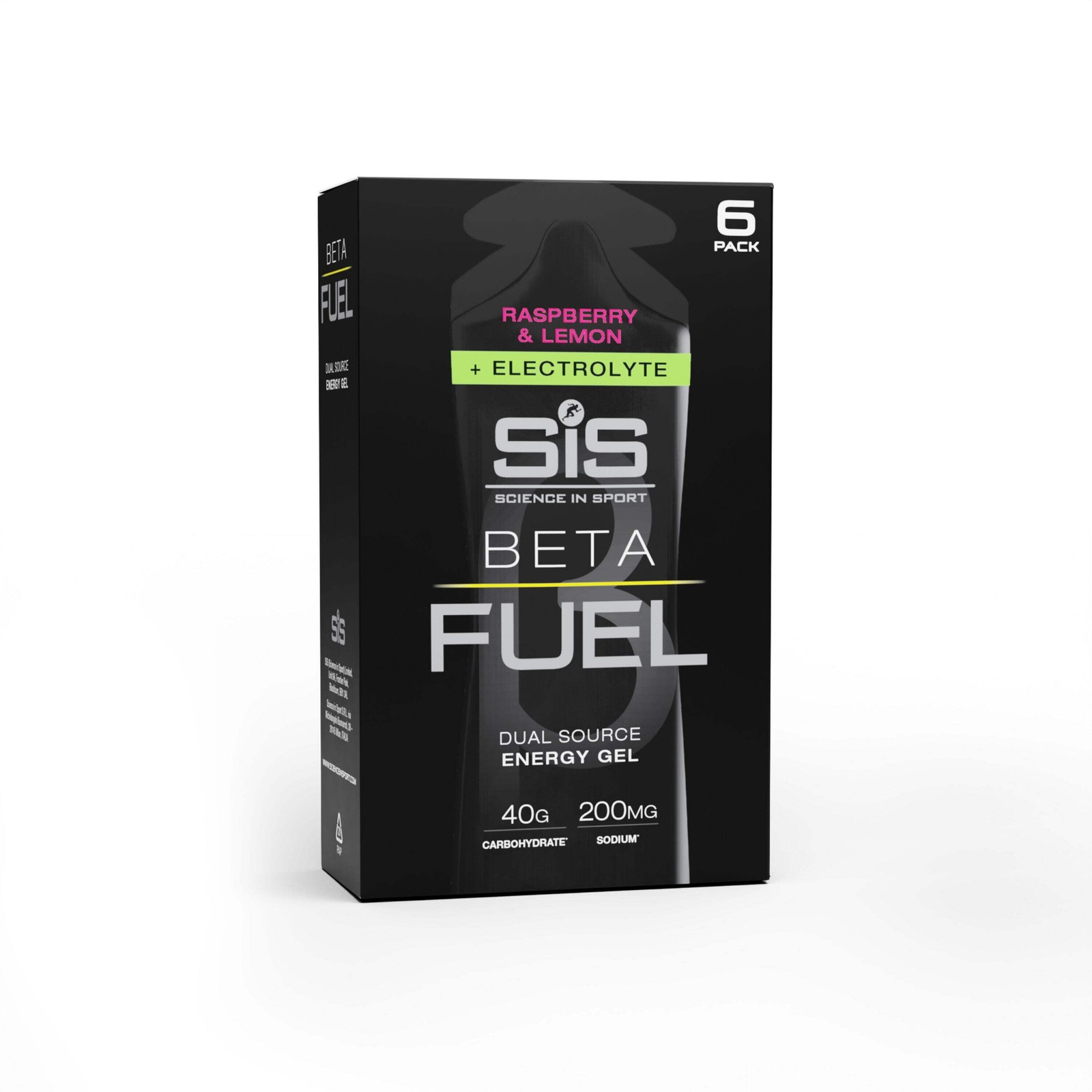 Science In Sport Beta Fuel Energy Gel + Electrolyte - box of 6 gels - raspberry