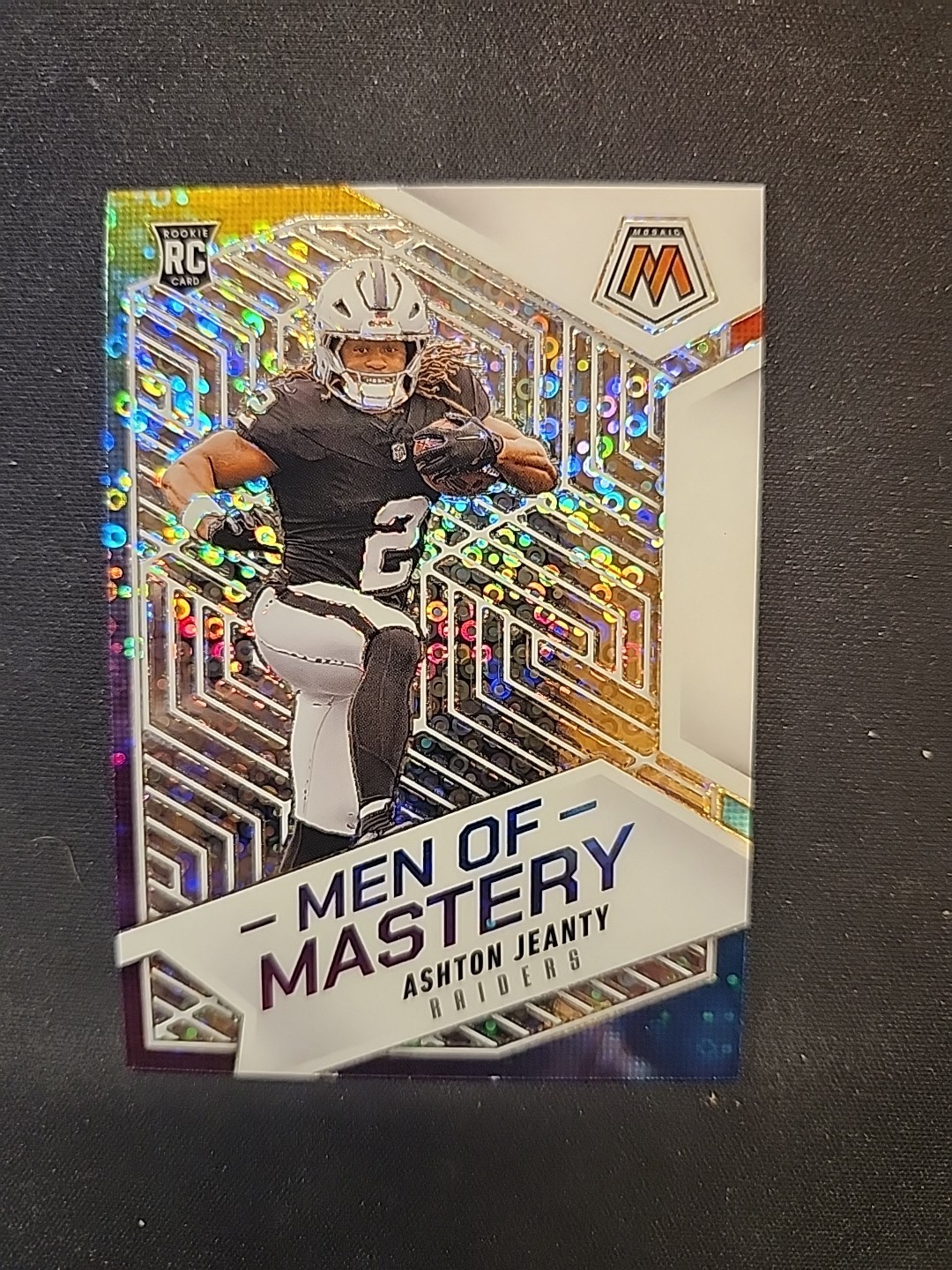 2025 Panini Mosaic - Men of Mastery Ashton Jeanty #18 No Huddle Silver Prizm...